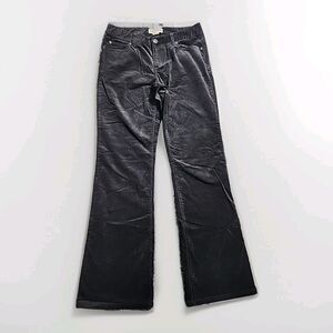 Michael Kors Corduroy Straight Leg Mid-Rise Pants Black Size 8 Office Casual